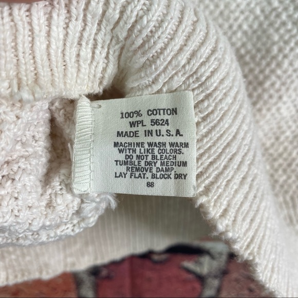 Vintage 80’s Short Sleeve White Sweater Rainbow Beads Lg - Picture 6 of 6